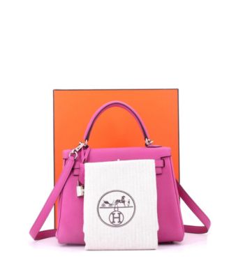Kelly 25 Handbag Pink Togo with Palladium Hardware