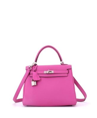 Kelly 25 Handbag Pink Togo with Palladium Hardware