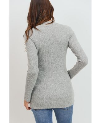 Maternity Mock Neck Long Sleeve Ribbed Top