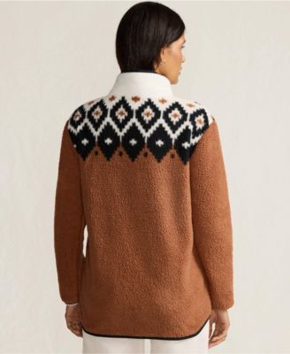 Women's Print Cozy High Pile Full Zip Fleece Jacket