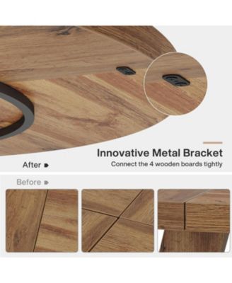 Round Dining Table for 4, 47 Inch Wide