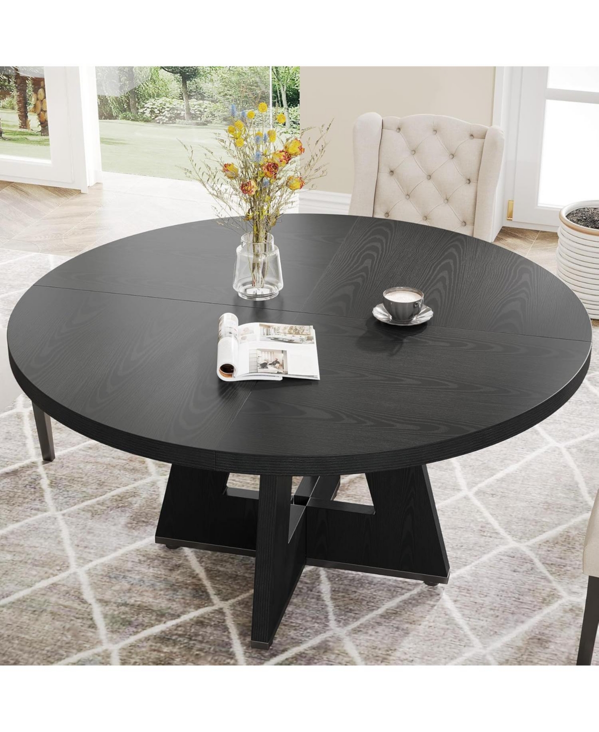Tribesigns Round Dining Table for 4, 47 Inch Wide