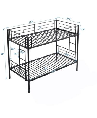 78.00"L Metal Bunk Bed Twin Over Twin
