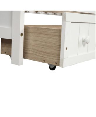 Twin Wooden Daybed with 2 Drawers & No Box Spring