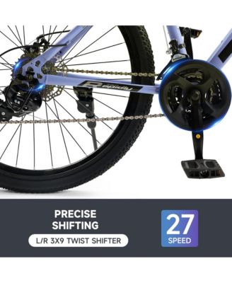 26-Inch 27-Speed Mountain Bike for Adults with Dual Disc Brakes & High-Carbon Steel Frame, Suspension Fork