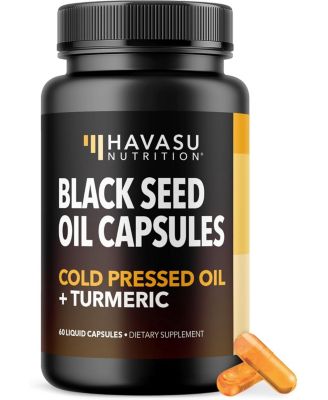 Black Seed Oil + Turmeric Liquid Capsules, 60ct