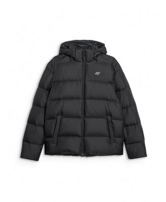 Men's down jacket with natural filling - black