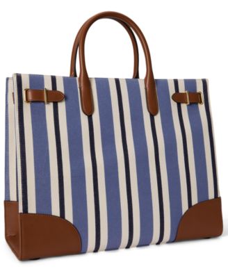 Striped Canvas Medium Devyn Tote Bag