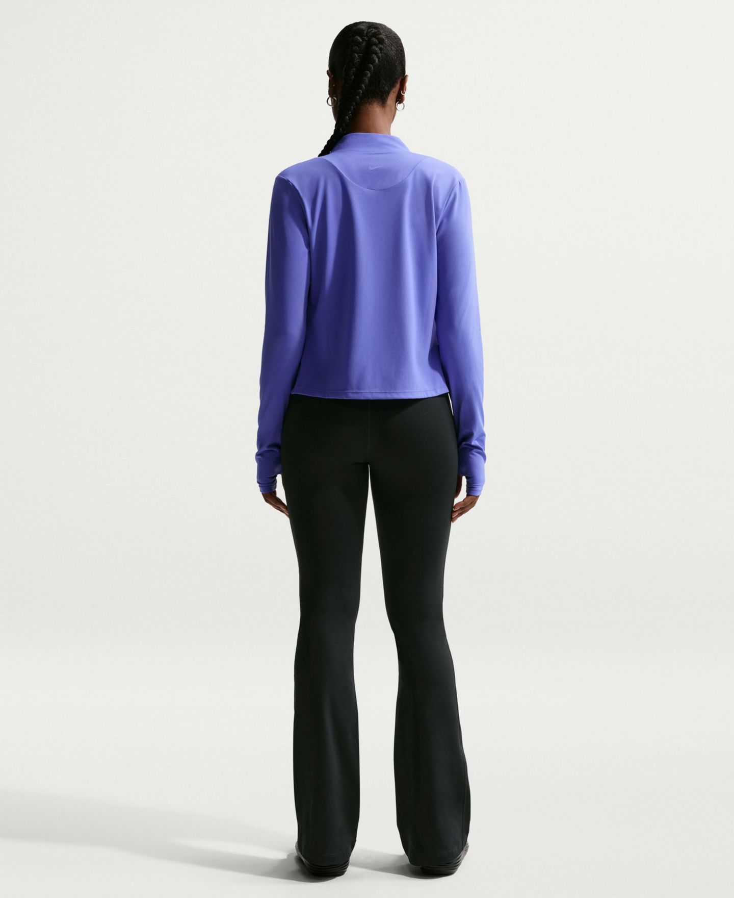 Женские леггинсы Nike High-Waisted Flared, цвет: Чёрный / Белый — фото 6