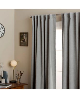 Arlo Linen Solid Linen 100% Blackout, Back Tab/Rod Pocket Top Curtain Panels 50"x108" (Set of 2)