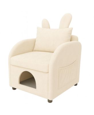 Cat & Dog Hideaway with Scratch-Resistant Fabric,Side Pocket
