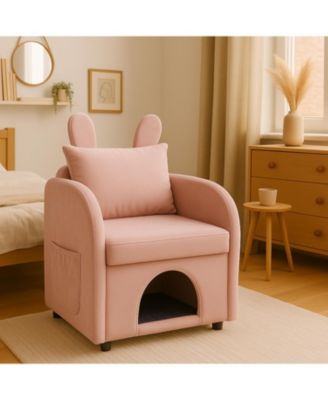 Cat & Dog Hideaway with Scratch-Resistant Fabric,Side Pocket