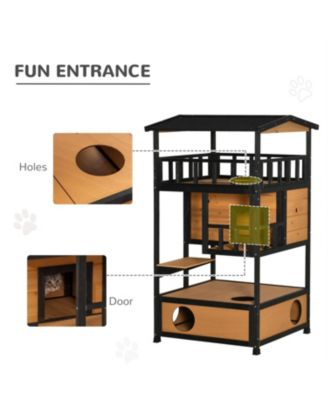Cat House with Asphalt Roof, Escape Doors,Condo, Jumping Platform