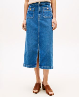 Women's Denim Midi Skirt