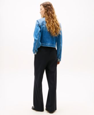 Women's Denim Mid Blue Pocket Lady Jacket