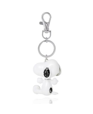 Snoopy Keychain, Silver-Tone Enamel Bag Charm