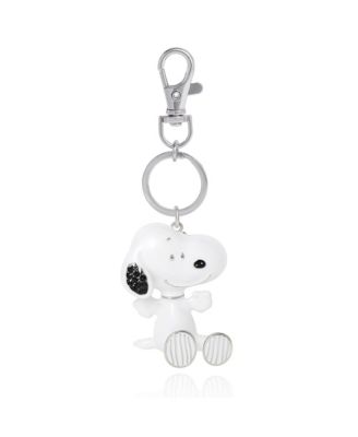 Snoopy Keychain, Silver-Tone Enamel Bag Charm