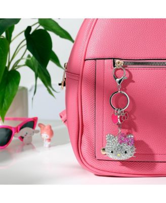 Sanrio Crystal Keychain with Pink Bow & Heart Charm