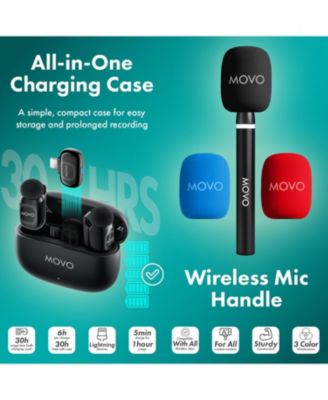 NanoMic Dual Lightning Wireless Microphone for iPhone 14 and below (Lightning) w/ WMX-HM2 Wireless Handle