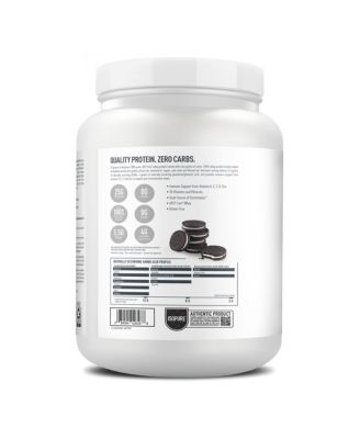 Zero Carb 100% Pure Whey Isolate Protein Powder, Cookies & Cream, 25g Protein, 15 Servings Tub