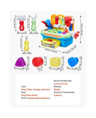 Musical Workbench Toy, Sounds & Lights, Musical Learning Workbench for Toddler Age 2 Years and Up