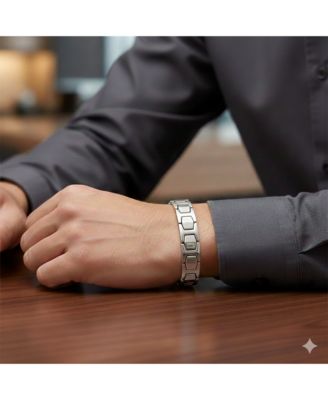 Polished Magnetic Link Tungsten Bracelet