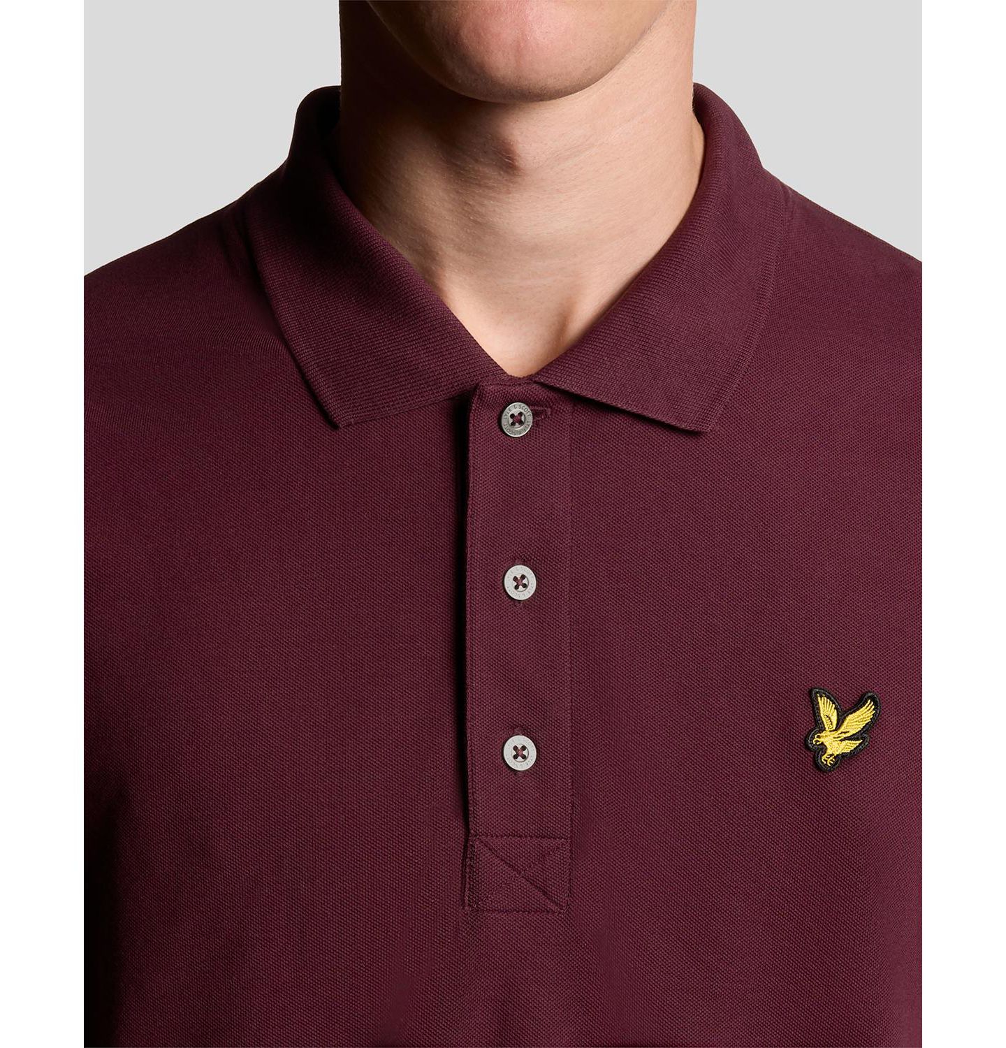 Мужское поло Lyle & Scott Plain Polo, цвет: Бордовый — фото 20
