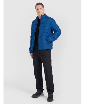 Men's down jacket with synthetic filling - navy blue