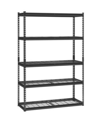 5-Tier Storage Shelves, 2500-Lb Capacity, 18"D x 48"W x 72"H, Adjustable Heavy-Duty Utility Rack, Black