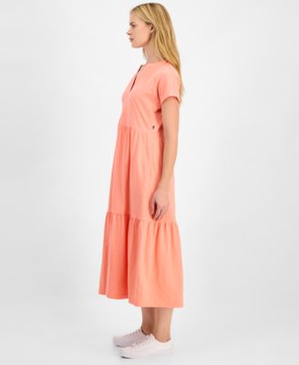 Women's Cotton Tiered Midi Dress