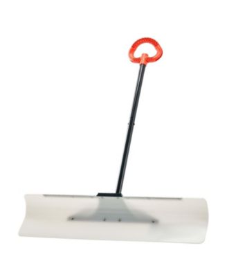 Snow Pusher Shovel, 36", HDPE Blade w/ Metal Edge, Segmented Handle, Ergonomic Grip, Driveway/Garden