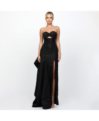 Women's Rain Strapless Cut Out Gown