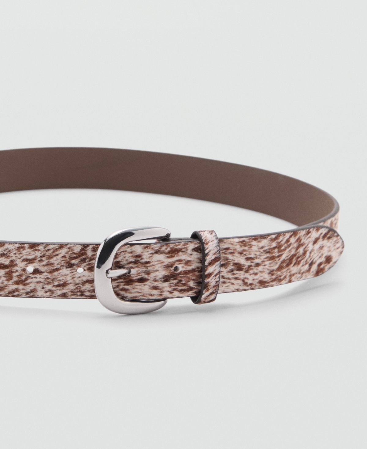 Mango Women's Leather Fur Belt