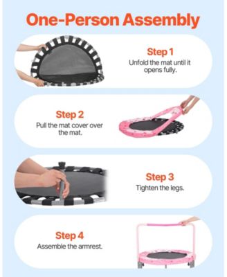  Kids Trampoline, 36", Foldable Indoor/Outdoor Mini Rebounder w/ Handle, for Ages 3+