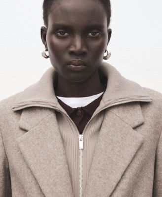 Women's Detachable Collar Combined Coat