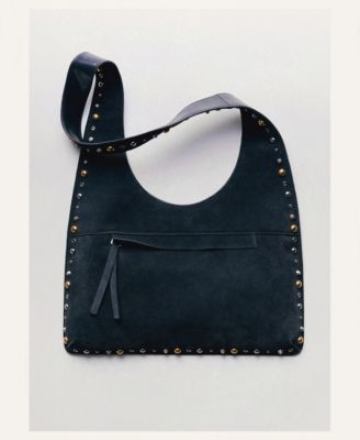 Women's Studded Suede Shoulder Bag