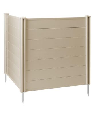 42" x 42" Privacy Screen - Outdoor Vinyl Fence Panel Enclosure for AC / Trash Bins / Pool Equipment - Tan