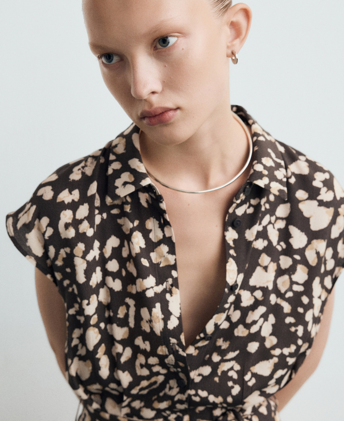 Mango Women's Belt Printed Shirt Dress