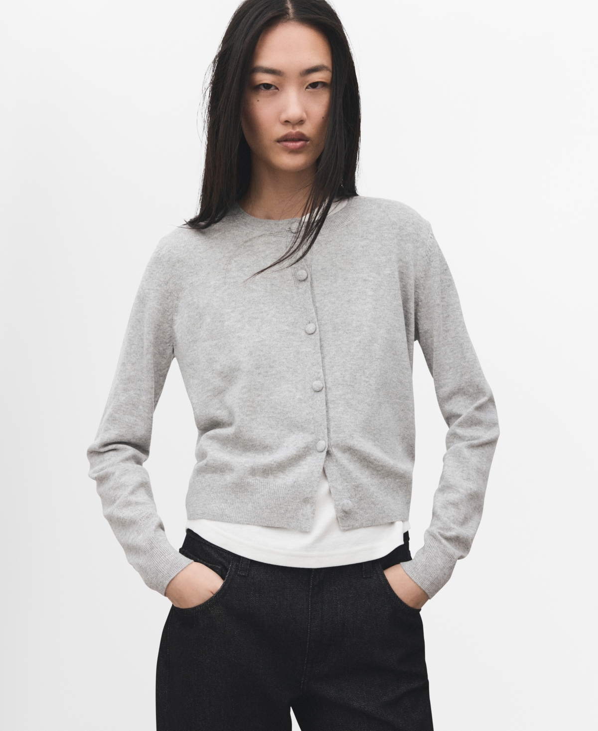 Mango Women's Knitted Button Cardigan