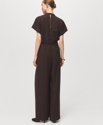Women's Belt Pleated Jumpsuit