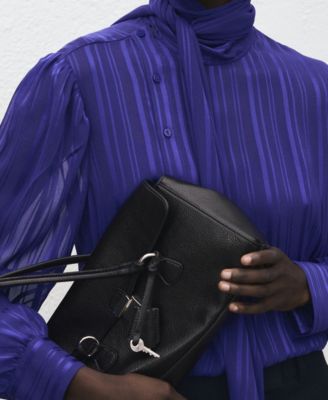 Women's Scarf Striped Blouse