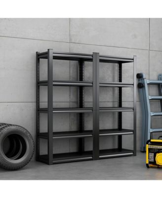 72"H 5 Tier Metal Shelves for Storage Garage Shelves Adjustable Garage Shelf Industrial Shelving Unit Storage Utility Rack