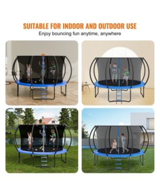  Trampoline, 12 ft, 400-Lb Capacity, Enclosure Net, Ladder & Curved Poles, Jumping Mat & Spring Pad, Outdoor
