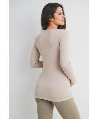 Maternity Henley Long Sleeve Nursing Top