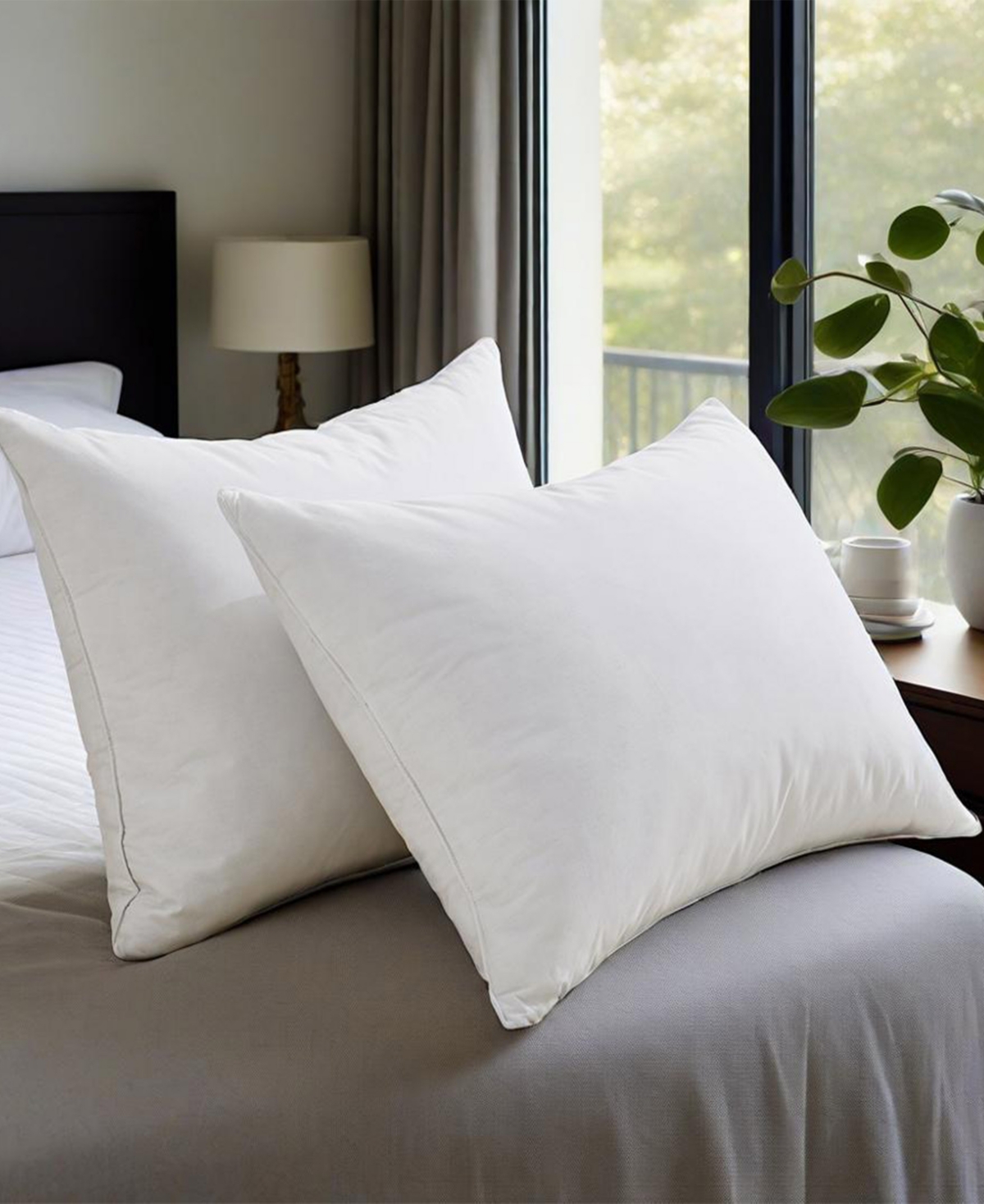Unikome Medium Firm Goose Feather Down 2-Pack Pillows