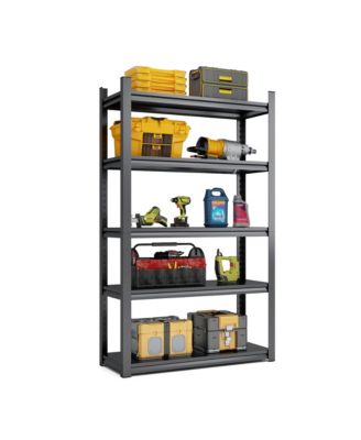 72"H 5 Tier Metal Shelves for Storage Garage Shelving 2000LBS Storage Utility Rack, 47.2"W23.6"D72"H, Black
