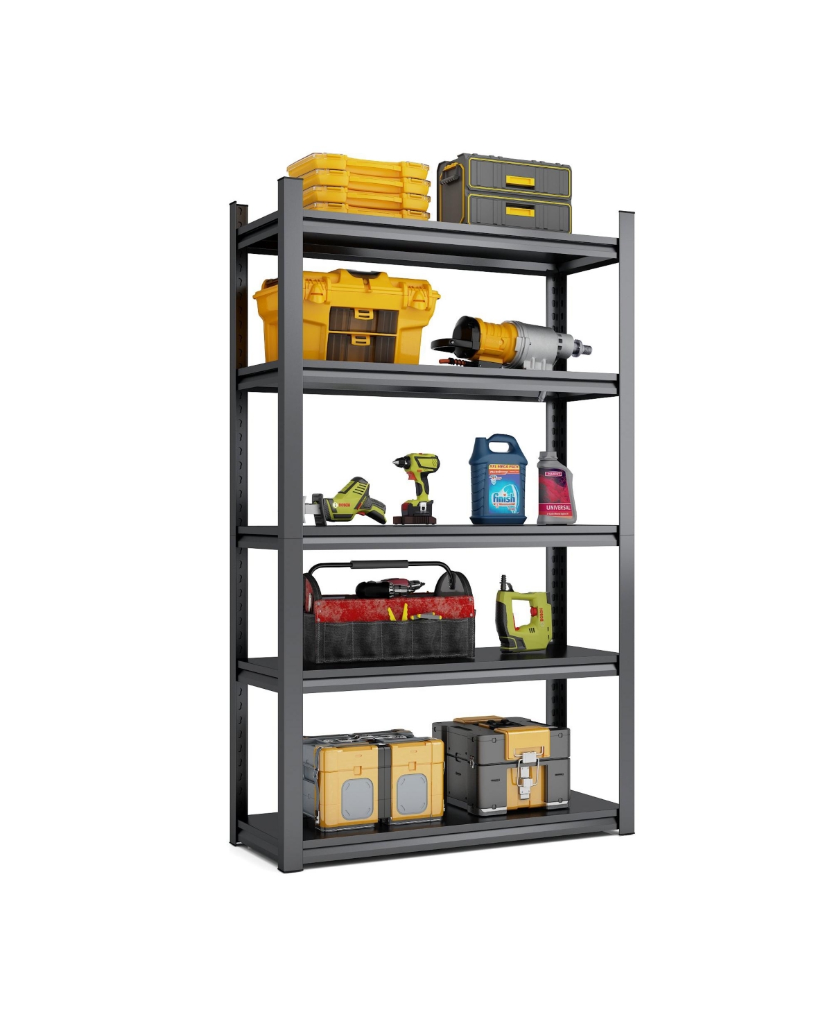 Boyel Living 72"H 5 Tier Metal Shelves for Storage Garage Shelving 2000LBS Storage Utility Rack, 47.2"W23.6"D72"H, Black