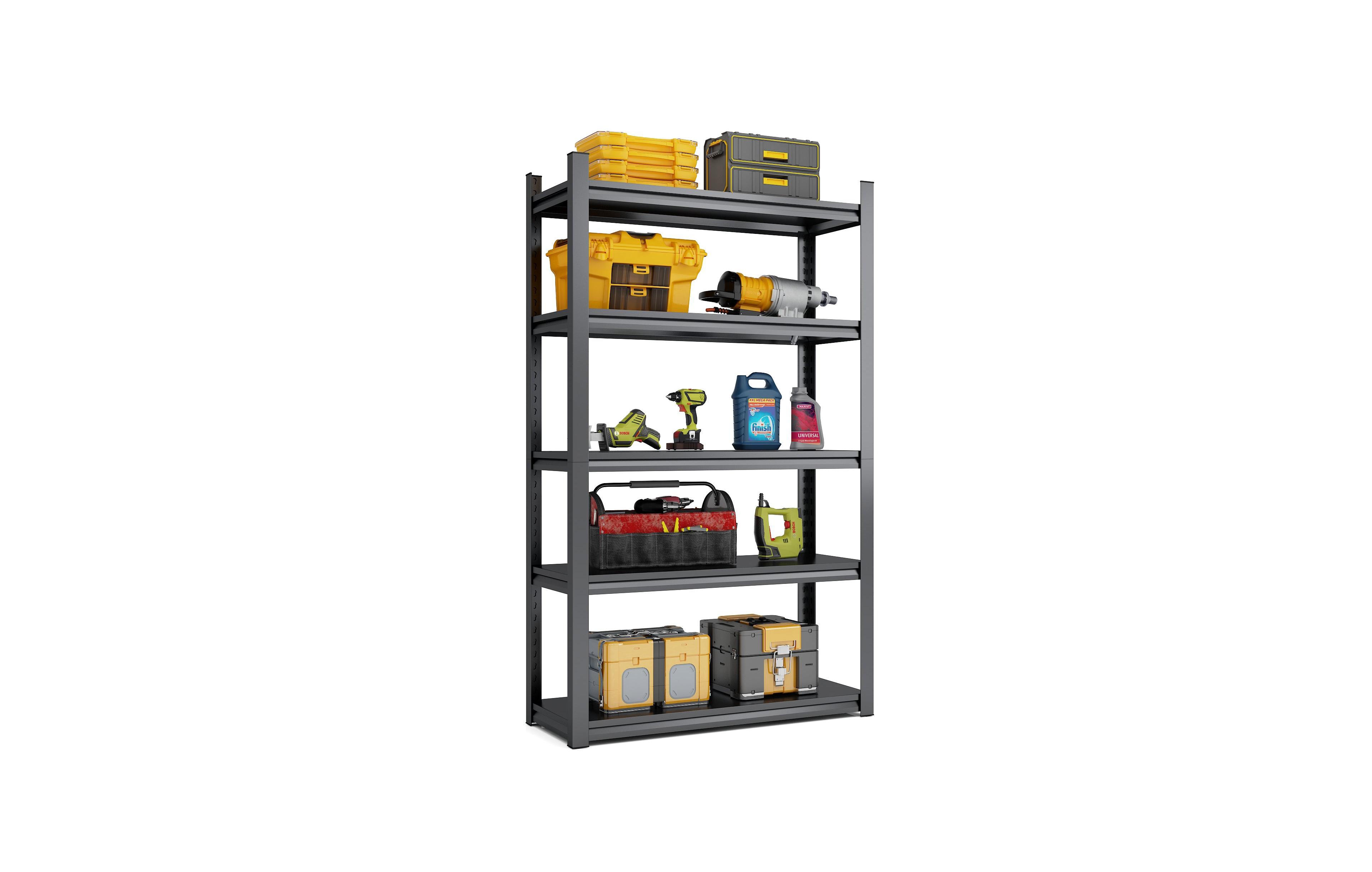 Boyel Living 72"H 5 Tier Metal Shelves for Storage Garage Shelving 2000LBS Storage Utility Rack, 47.2"W23.6"D72"H, Black