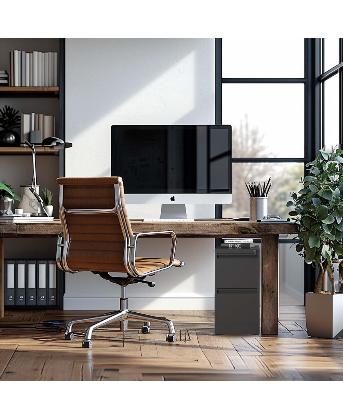 Boyel Living 2 Drawer Metal Vertical File Cabinet with Lock Office Home Steel Vertical File Cabinet for A4 Legal/Letter Size