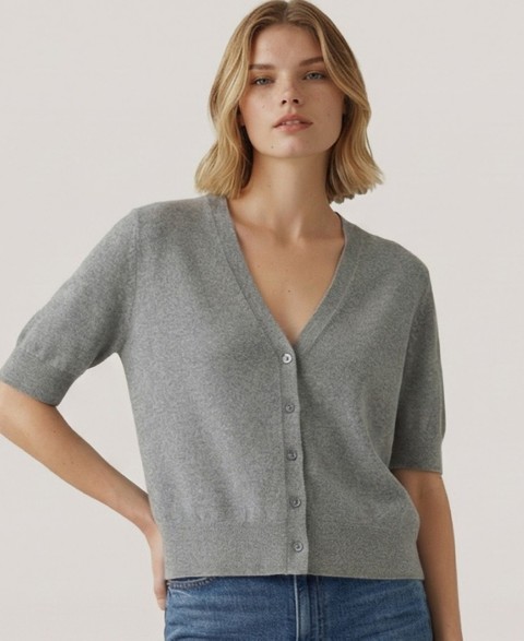 Женские NAADAM Women's Striped V-Neck Button-Front Cardigan